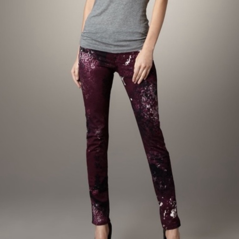 Rag & Bone Purple Galaxy Skinny Legging Pants